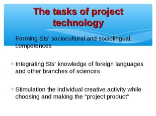Forming Sts’ sociocultural and sociolingual competences Forming Sts’ sociocultur