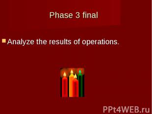 Phase 3 final Analyze the results of operations.