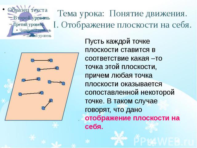 Понятие передвижение. Отображение плоскости на себя понятие движения. Понятие движения в геометрии. Презентации по теме понятие движение. Понятие о движении плоскости 9 класс.