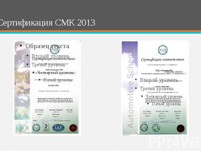 Сертификация СМК 2013