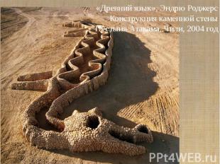 «Древний язык», Эндрю Роджерс Конструкция каменной стены Пустыня Атакама, Чили,