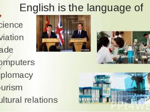 English is the language of science aviation trade computers diplomacy tourism cu