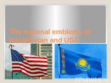 The national emblems of Kazakhstan and USA
