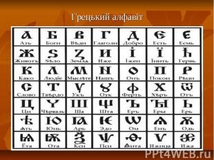 Грецький алфавіт Грецький алфавіт