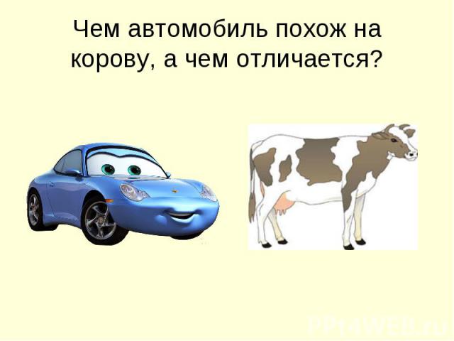 Чем автомобиль похож на корову, а чем отличается?