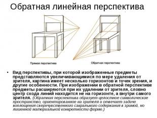 Обратная линейная перспективаВид перспективы, при которой изображенные предметы