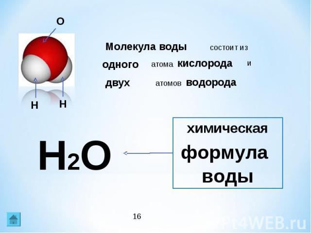 химическая формула воды