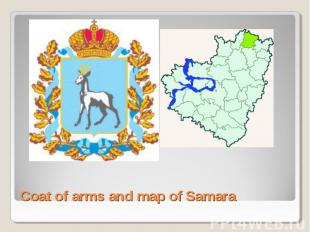 Coat of arms and map of Samara
