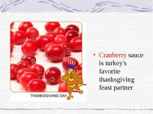 Cranberry sauce is turkey's favorite thanksgiving feast partner