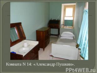 Комната N 14: «Александр Пушкин».
