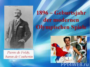 1896 – Geburtsjahr der modernen Olympischen Spiele