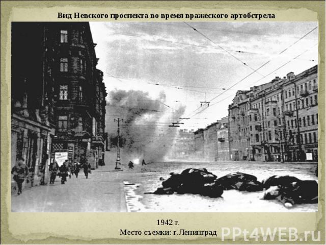 Вид Невского проспекта во время вражеского артобстрела