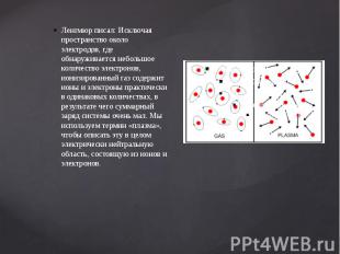 Ленгмюр писал: Исключая пространство около электродов, где обнаруживается неболь