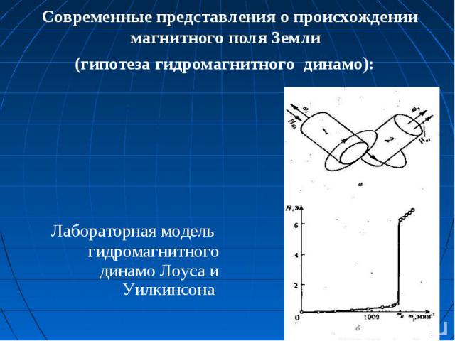 Современные представления о происхождении магнитного поля Земли (гипотеза гидромагнитного динамо): Лабораторная модель гидромагнитного динамо Лоуса и Уилкинсона