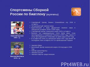 Спортсмены Сборной России по биатлону (мужчины) Серебряный призер Зимних Олимпий