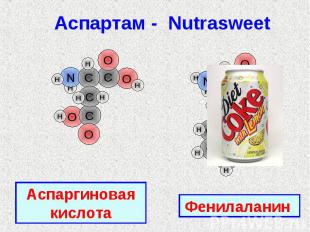 Аспартам - Nutrasweet Аспаргиновая кислотаФенилаланин
