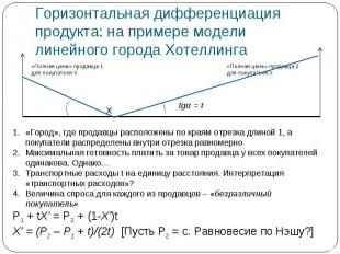 Горизонтальная дифференциация продукта: на примере модели линейного города Хотел