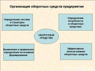 Организация оборотных средств предприятия