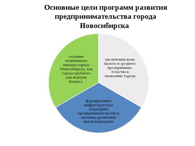 Основные цели программ развития предпринимательства города Новосибирска