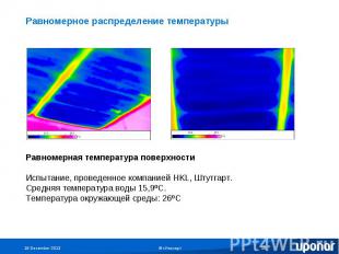 Равномерное распределение температуры Равномерная температура поверхностиИспытан