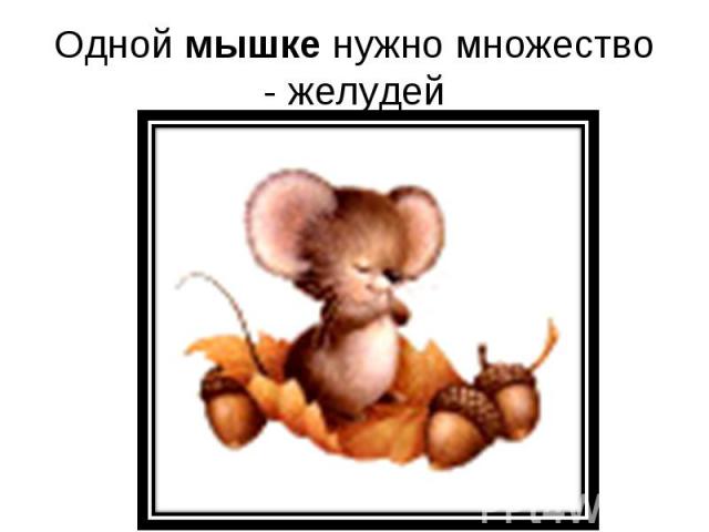 Одной мышке нужно множество - желудей