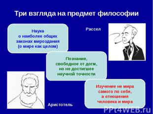 Три взгляда на предмет философии Наукао наиболее общихзаконах мироздания(о мире