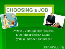 Choosing a job