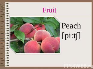 Fruit Peach [pi:t∫]