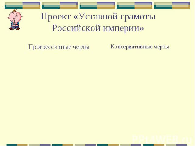 Проект «Уставной грамоты Российской империи»