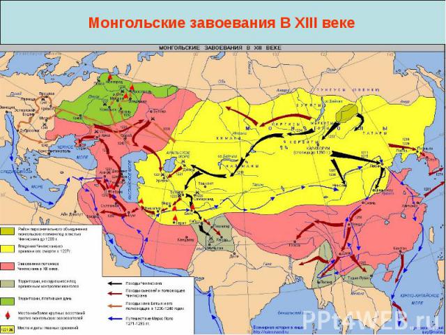 Монгольские завоевания В XIII веке