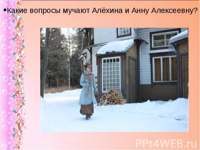 Какие вопросы мучают Алёхина и Анну Алексеевну?