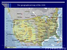 The geographical map of the USA
