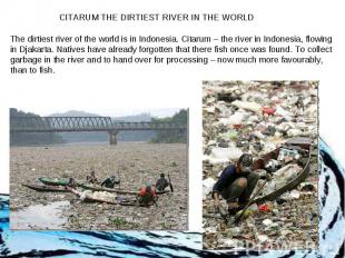 CITARUM THE DIRTIEST RIVER IN THE WORLD The dirtiest river of the world is in In