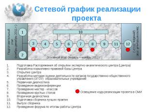 Сетевой график реализации проекта Подготовка Распоряжения об открытии экспертно-