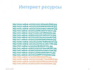Интернет ресурсы http://s014.radikal.ru/i326/1102/c3/00a189cffdd9.jpg http://s01