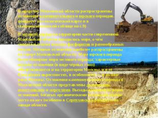 В пределах Московской области распространены отложения каменноугольного и юрског