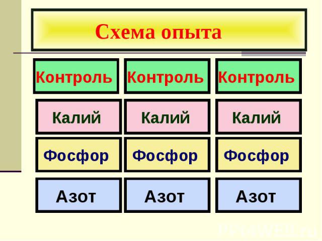 Схема опыта