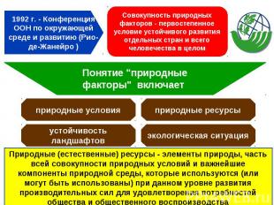 Природные (естественные) ресурсы - элементы природы, часть всей совокупности при