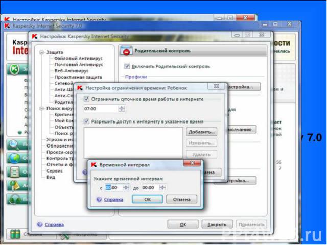 Программа WinadminОперационная система Windows VistaРодительский контроль в Dr WebРодительский контроль в Kaspersky Internet Security 7.0