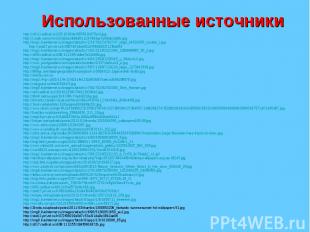 Использованные источники http://s011.radikal.ru/i315/1010/de/867061b075a1t.jpght