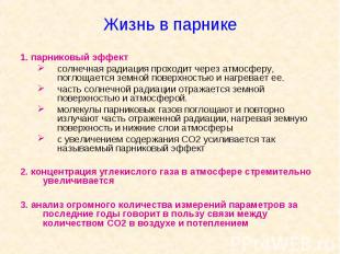 Жизнь в парнике 1. парниковый эффект солнечная радиация проходит через атмосферу