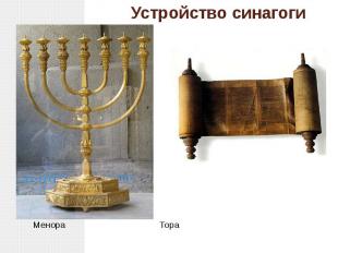 Устройство синагогиМенора Тора