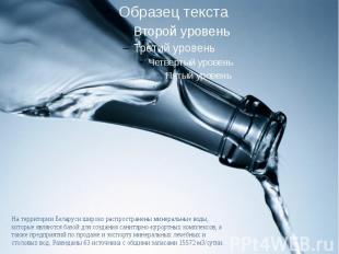 На территории Беларуси широко распространены минеральные воды, которые являются