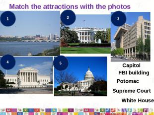 Match the attractions with the photos