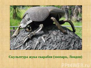 Скульптура жука скарабея (зоопарк, Лондон)