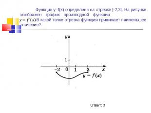Функция у=f(x) определена на отрезке [-2;3]. На рисунке изображен график произво