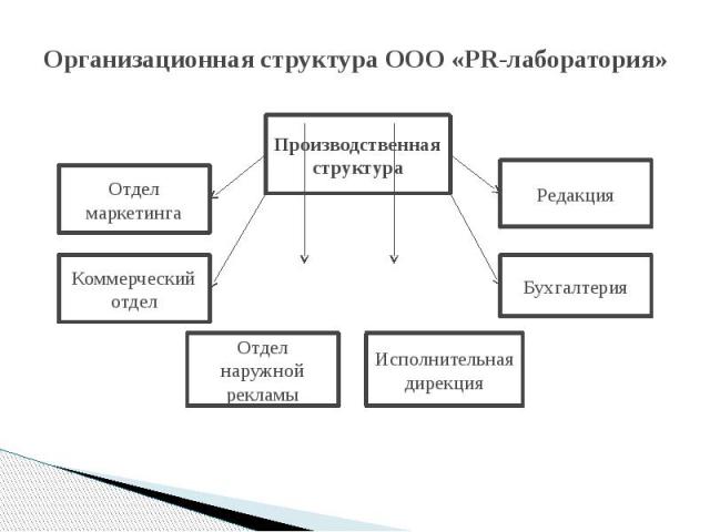 Организационная структура ООО «PR-лаборатория»