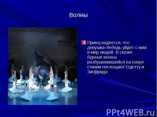 Волны Принц надеется, что девушка-Лебедь уйдет с ним в мир людей. В сказке бурны