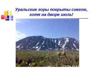 Уральские горы покрыты снегом, хотя на дворе июль!