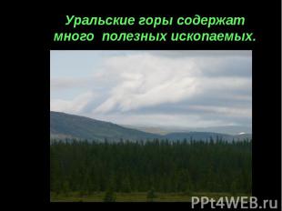 Уральские горы содержат много полезных ископаемых.